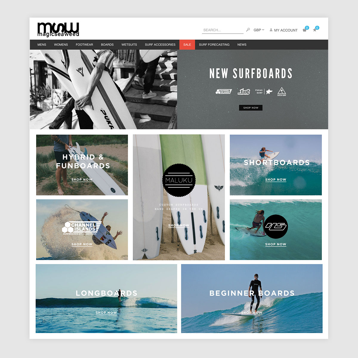 Surfboards Landing Page